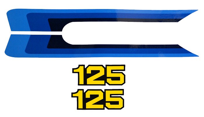 1980 RM125 サイドカバーデカールセット（4ｐｃｓ）