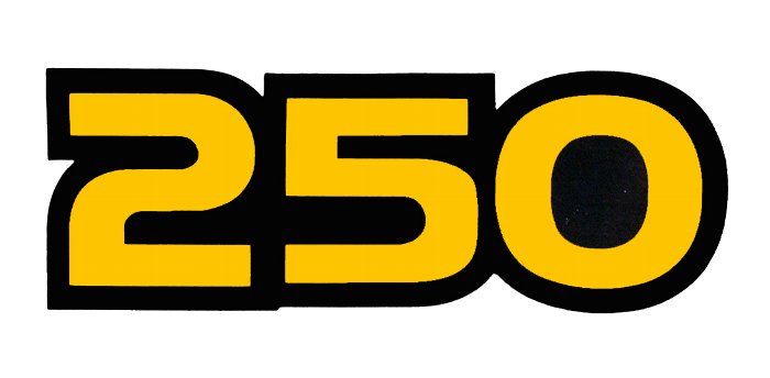 1982 RM250 "250" サイドパネルデカールセット（PR）