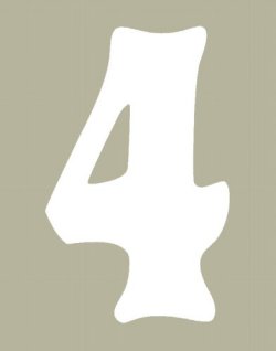 O'Brien 花文字ゼッケン（ホワイト） #4（3ｐｃｓ）