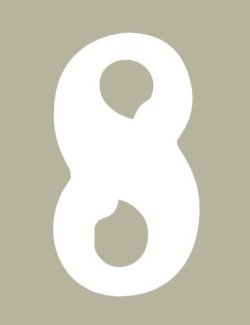 O'Brien 花文字ゼッケン（ホワイト） #8（3ｐｃｓ）