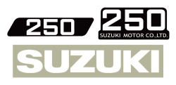 SUZUKI ハスラー250 9型 タンク＆サイドパネル＆マフラーカバーデカールセット（タンク：白デカール）（4ｐｃｓ）