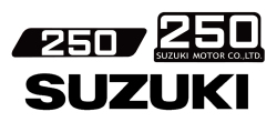 SUZUKI ハスラー250 9型 タンク＆サイドパネル＆マフラーカバーデカールセット（タンク：黒デカール）（4ｐｃｓ）