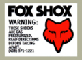 Fox Gas Shox デカール(PR)