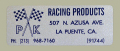PK Racing Address デカール