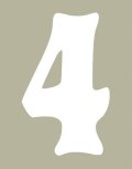 O'Brien 花文字ゼッケン（ホワイト） #4（3ｐｃｓ）