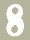 O'Brien 花文字ゼッケン（ホワイト） #8（3ｐｃｓ）