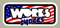 WORKS SHOCKS デカール（ブルー/レッド）