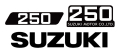 SUZUKI ハスラー250 9型 タンク＆サイドパネル＆マフラーカバーデカールセット（タンク：黒デカール）（4ｐｃｓ）