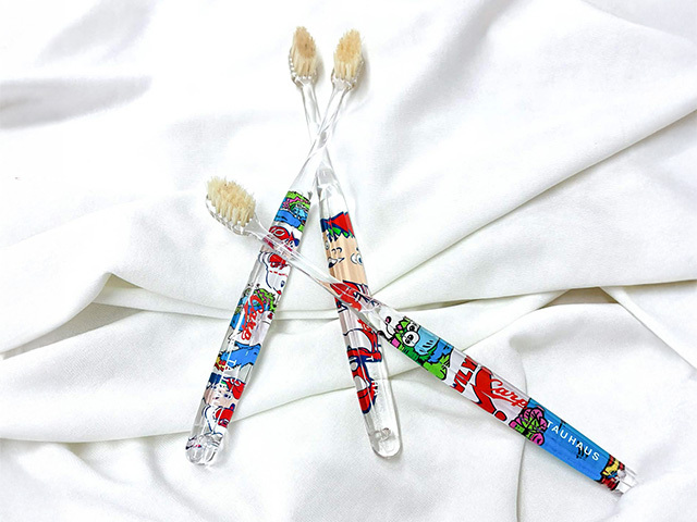 Carpコラボ白馬毛歯ブラシ 3本セット(箱付)