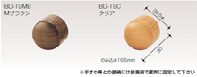 BAUHAUS　BD-19　３５木製手すり　木製エンドキャップ　＜即日出荷＞