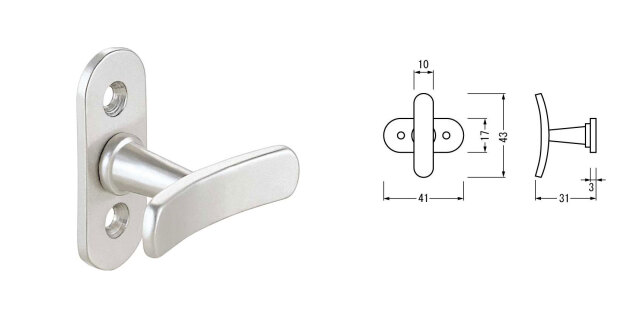 BEST　No.498 窓金物　座付紐止め　サテンニッケル
