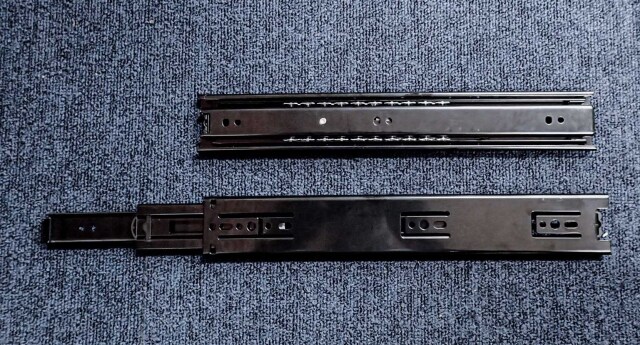 三段引き スライドレール K1200-350 ブラック