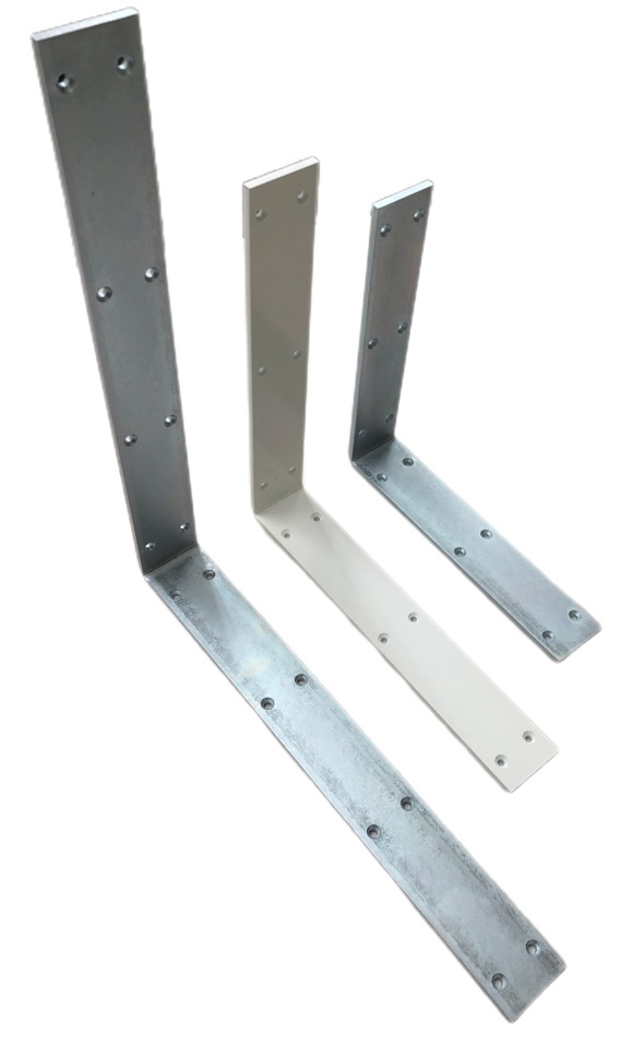 極厚金折れ　YS-76　カウンターアングル　白焼付塗装　鉄　400x350mm【　即日出荷　】【店頭受取対応商品】白頭ビス付属