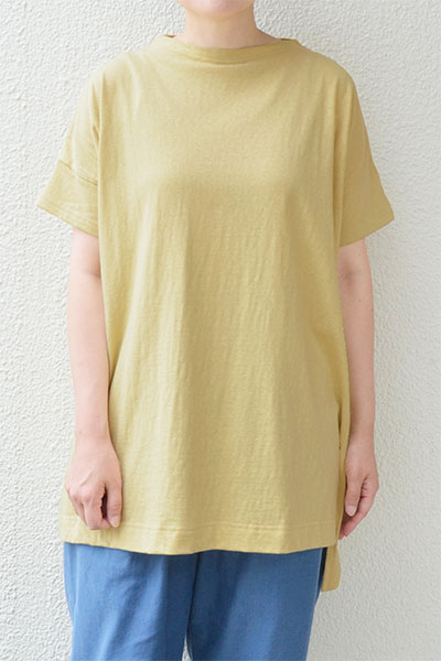 【SALE30%OFF】【メール便送料無料】ラフィ天竺 ボトルネックチュニック(全3色）