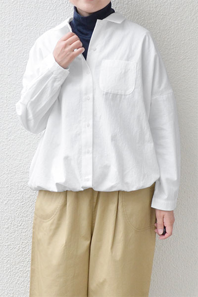 【SALE30％OFF】コットンコージーライトクロス ドローストリングブラウス(全2色）