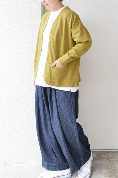 接結天竺 Vネックカーディガン(全4色）