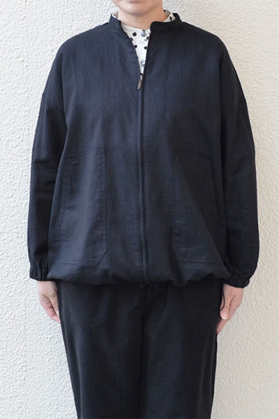 【SALE50%OFF】リネンツイル ジップアップブルゾン(全2色）
