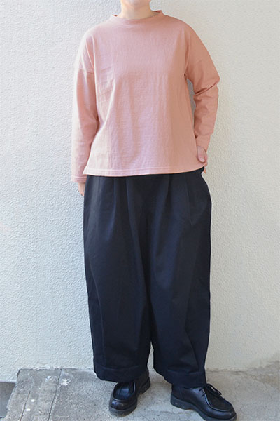 【SALE50%OFF】【メール便可】ラフィ天竺 ハイネックプルオーバー長袖(全2色）
