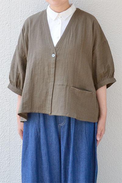 【SALE40％OFF】ダブルガーゼハンドワッシャー カーディガン(全2色）