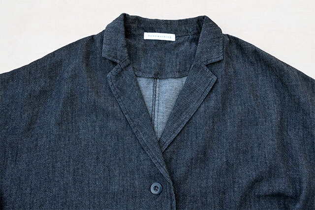 コットンリネンデニム テーラードジャケット