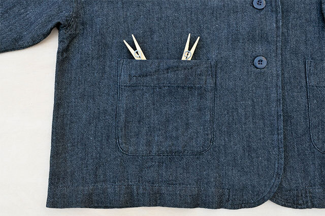 コットンリネンデニム テーラードジャケット