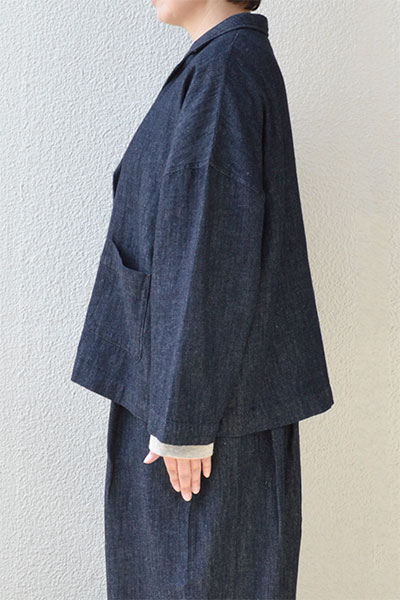 現行 ラルディーニ1630 デニム調 テーラードジャケット リネン コットン 現行 ラルディーニ1630 デニム調 テーラードジャケット リネン