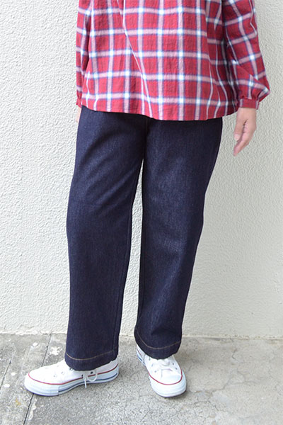 【クーポン対象】【送料無料】デニムボア パンツ(ネイビー）