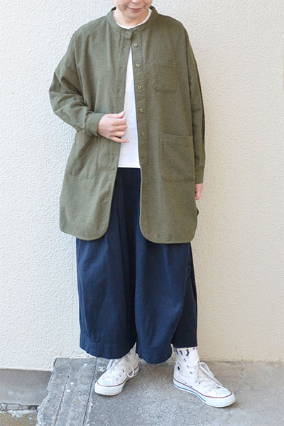 【SALE40%OFF】コットンウールツイル アトリエシャツ(全2色）