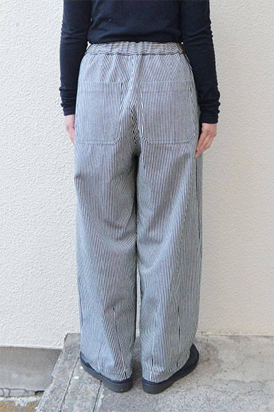 ヒッコリーストライプ 裾ダーツパンツ-homeworking通販サイト
