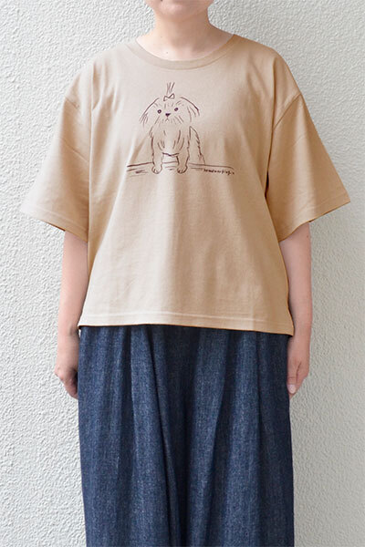 【メール便送料無料】イヌプリントTシャツ(全2色）
