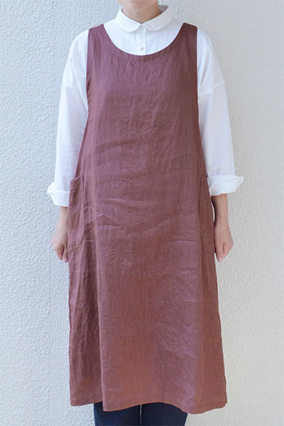 ハンドメイドおしゃれ大人可愛いエプロン　　　　　被りジャンスカタイプ ハンドメイドおしゃれ大人可愛いエプロン被りジャンスカタイプ