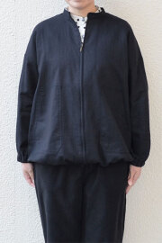 【SALE50%OFF】リネンツイル ジップアップブルゾン(全2色）