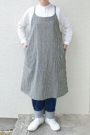 【メール便送料無料】コットンネップギンガム&チドリ キャミソールエプロン(全2柄）