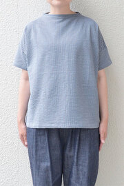 【SALE50%OFF】【メール便可】ストライプサッカーニット ボトルネックプルオーバー(全1色）