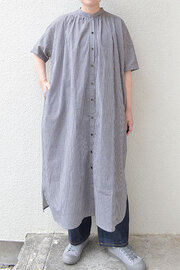 【SALE30%OFF】ローンギンガムチェック ヨークギャザーワンピース(全1色）