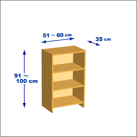 横幅51-60／高さ91-100／奥行35cmの棚ユニット