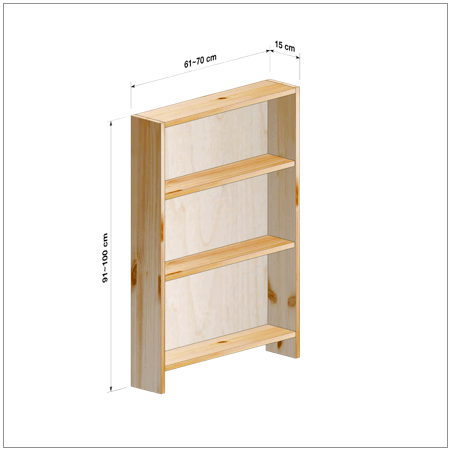 横幅61-70／高さ91-100／奥行15cmの棚ユニット