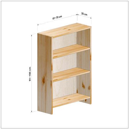 横幅61-70／高さ91-100／奥行25cmの棚ユニット