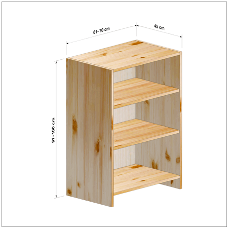 横幅61-70／高さ91-100／奥行45cmの棚ユニット