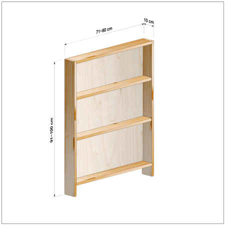 横幅71-80／高さ91-100／奥行10cmの棚ユニット