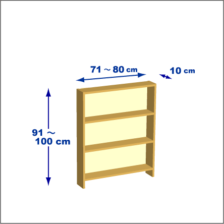 横幅71-80／高さ91-100／奥行10cmの棚ユニット