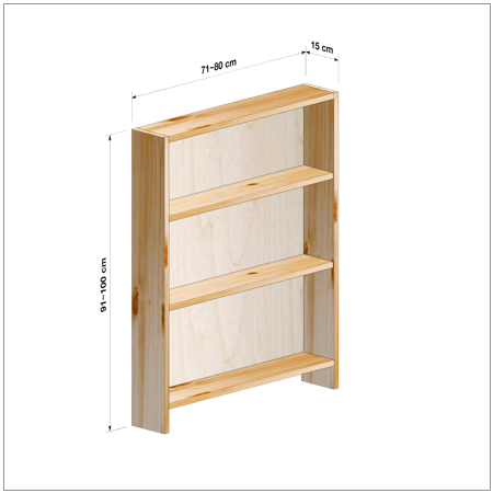 横幅71-80／高さ91-100／奥行15cmの棚ユニット