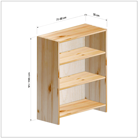 横幅71-80／高さ91-100／奥行35cmの棚ユニット