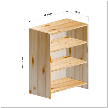 横幅71-80／高さ91-100／奥行45cmの棚ユニット