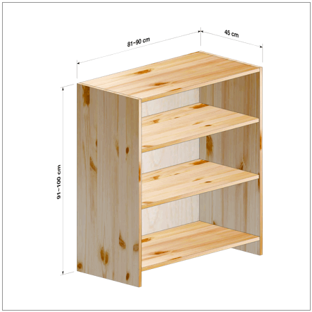 横幅81-90／高さ91-100／奥行45cmの棚ユニット