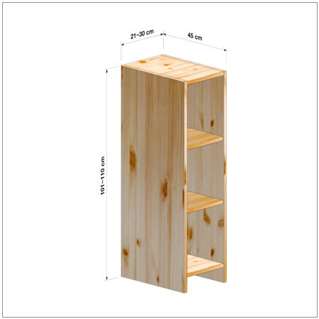 横幅21-30／高さ101-110／奥行45cmの棚ユニット