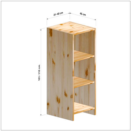 横幅31-40／高さ101-110／奥行45cmの棚ユニット