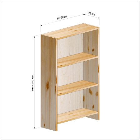 横幅61-70／高さ101-110／奥行25cmの棚ユニット