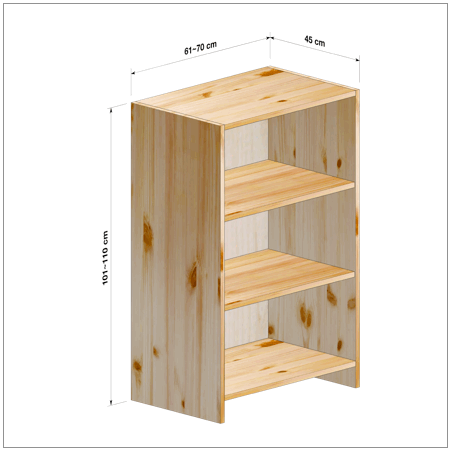 横幅61-70／高さ101-110／奥行45cmの棚ユニット