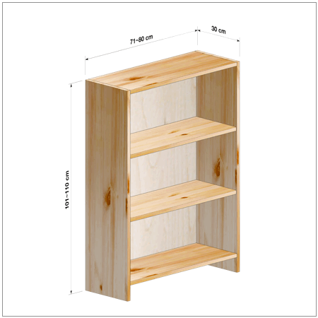 横幅71-80／高さ101-110／奥行30cmの棚ユニット